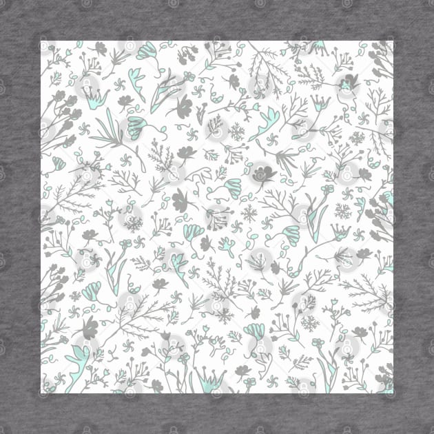 Botanical-Pattern, set, grey, 2, pale-blue, botanic, nature, botanical, floral, flowers, floral-pattern, leaves, plants, minimalist, garden, jungle, leaf, exotic, tropical, flower, boho, cacti, succulent, digital, graphic-design, pattern, by PrintedDreams